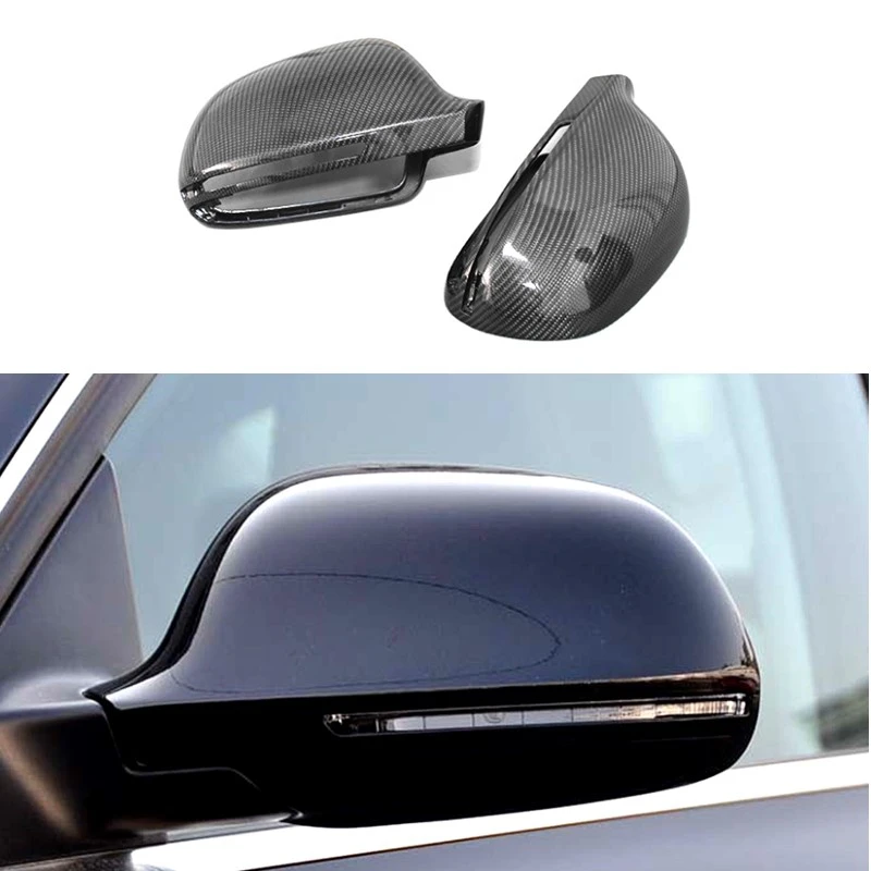 

Real carbon fiber car side mirror cover replacement for Audi A4 A5 B8 A3 B7 A6 C6 Q3 2008 2009 2010 without assist