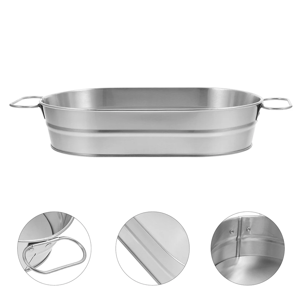 

Stainless Steel for Ice Cube Container Party Wine Small Bucket Holder Bar Beer Tub Metal Bucket Drinks Container