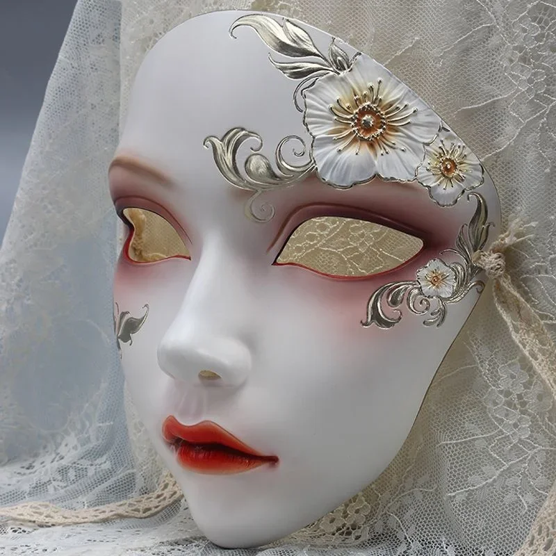 Han Suit Dressing Mask Antique All Face Men And Women Masked Ball Tiktok Net Red Hand Painted Masks Hanfu Accessories Gift