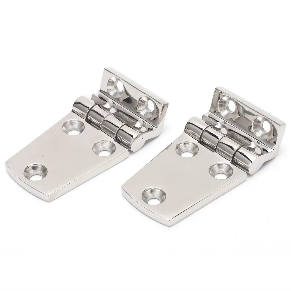 

2 PCS 316 Stainless Steel Marine Offset Hinge Mirror Polished 2-1/5" x 1-1/2" Boat Shortside Hinge Offset Short Side Design