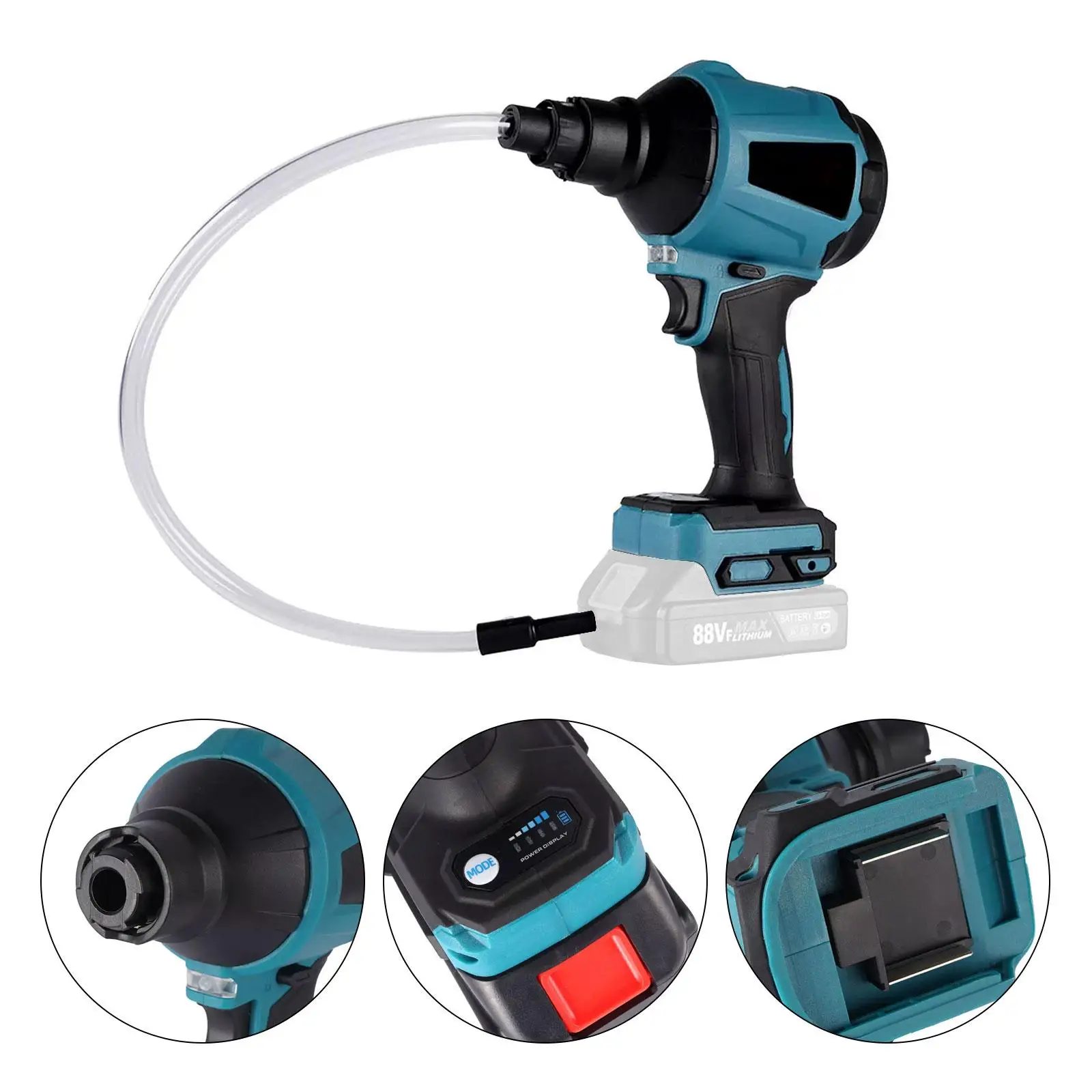 8 in 1 1000W 40000RPM Cordless Dust Blower Inflator Vacuum Function Multifunction Rechargeable Blower For Makita 18V Battery