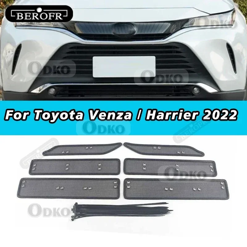 

Front Grille Insect Screening Mesh Net Protect Cover Trim For Toyota Venza / Harrier 2022 Accessories Exterior With Camera