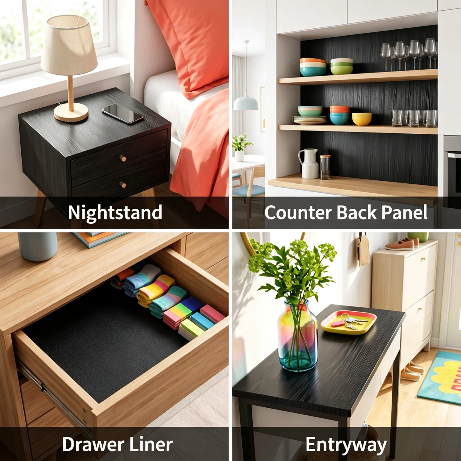 Waterproof Wood Grain Contact Paper Peel And Stick Vinyl Wallpaper Removable Decor Film for Cabinet Desktop Furniture Renovation