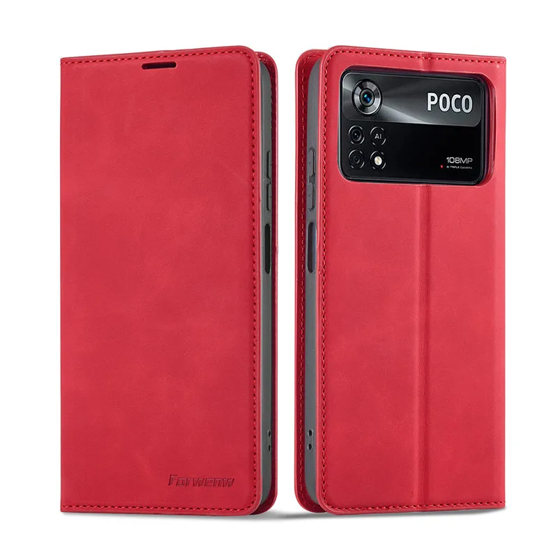 Leather Retro Wallet Flip Case For Xiaomi Poco X5 Pro C55 M5s PocoC55 PocoM5s PocoX5 5G Etui Phone Cover Magnetic Hasp Card slot