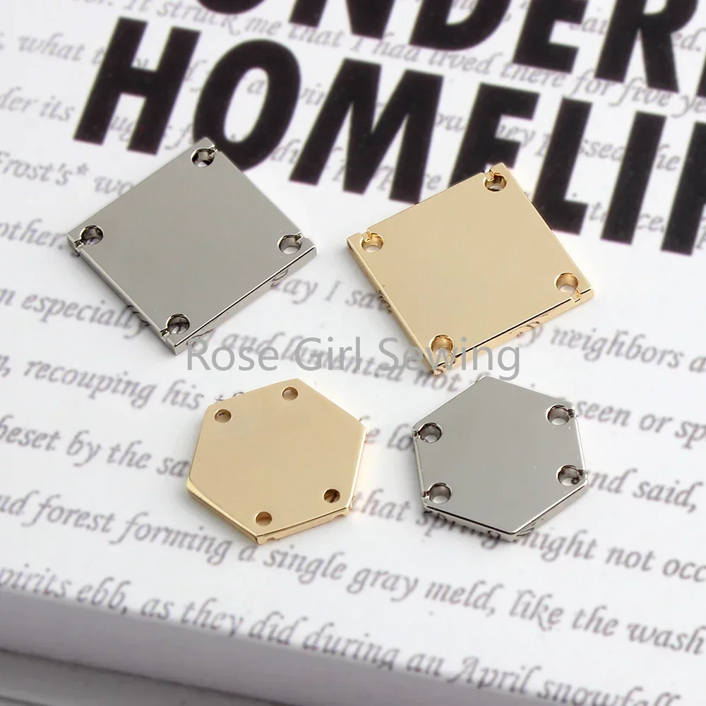 50 قطعة مستديرة/مربع/مسدس/مستطيل مخصص اسم الليزر شعار شخصي حقيبة يد الملابس قبعة الكلب العلامات اثنين حفرة الخياطة