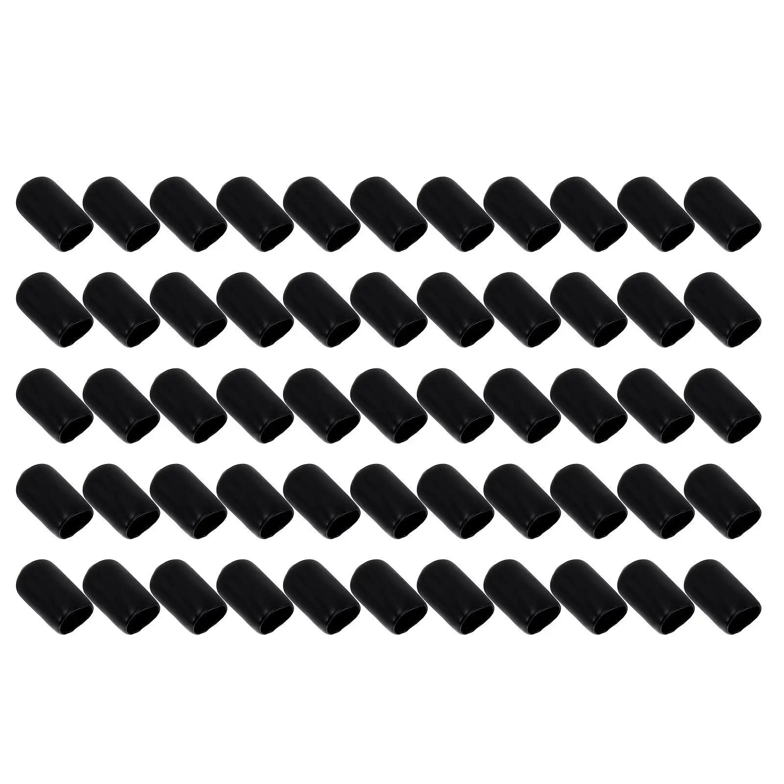 200Pcs Black Rubber Thread Protector Covers Round End Caps for Tubing Tips Furniture Feet Screw Thread Protection