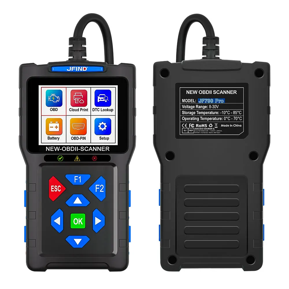 

New Advanced Jfind JF700 Pro OBD2 Scanner Battery Tester 2 In 1 Automotive Mode 6 Mode 8 Test Cloud Printing Car Diagnostic Tool