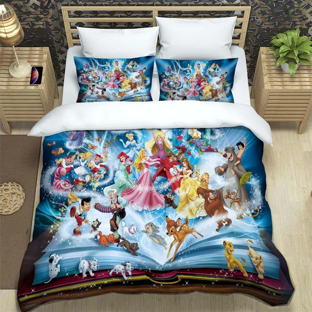 

Комплекты пододеяльников Disney с Минни и Микки Маусом, одеяло с 3d принтом, комплект постельного белья из фильма для детей и взрослых, постельное белье Queen King, один размер