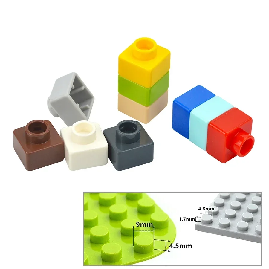 30Pcs Big Size Thin Building Block 1x1 Dots Colorful Classic Large Bricks DIY House Construction Creative Toy Compatible Duploes