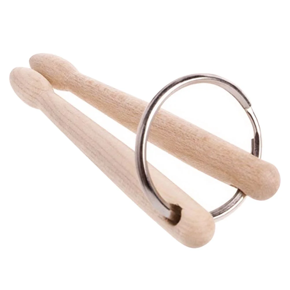 Drumstick Keychain Delicate Unique Ring Small Gift Drummer Design Pendant Wood Hanging Decor Decoration Child