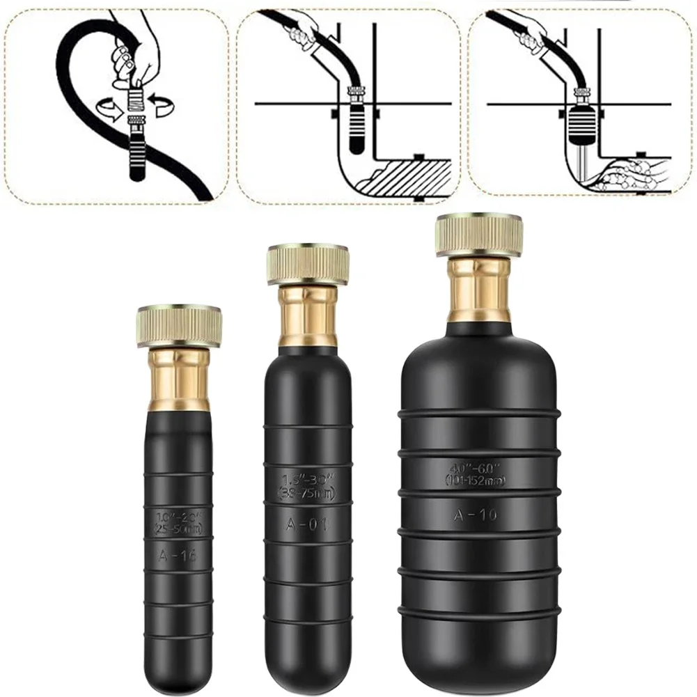 

3pcs Effortless Drain Cleaning Bladder Kit Unclogs Pipes With Water Power Drain Bladder Unclogger Drain Cleaning For Bathroom