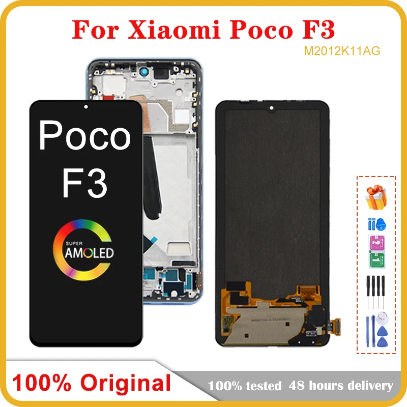 6.67" Original AMOLED / TFT For Xiaomi Poco F3 M2012K11AG LCD Display Touch Screen Panel Digitizer For Poco F3 LCD Display