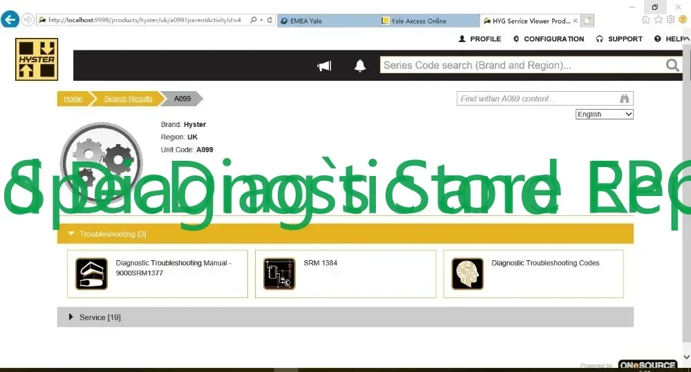 

SpecDiag Hyster Сервисный инструмент для ПК (PCST) V5.5 + Инструмент для диагностики обслуживания ONeSOU + Лицензия для мульт-ПК