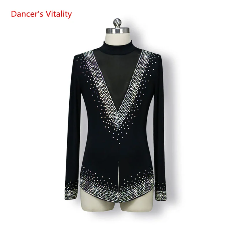 

Men's Latin Dance Performance Clothing Customized Adult Kid's Professional Senior Competition Shirt Men's Rumba Chacha Clothes