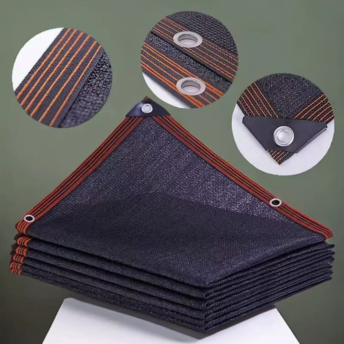 Tenda Parasole Moto Rete Nera Occhielli - alternate angle