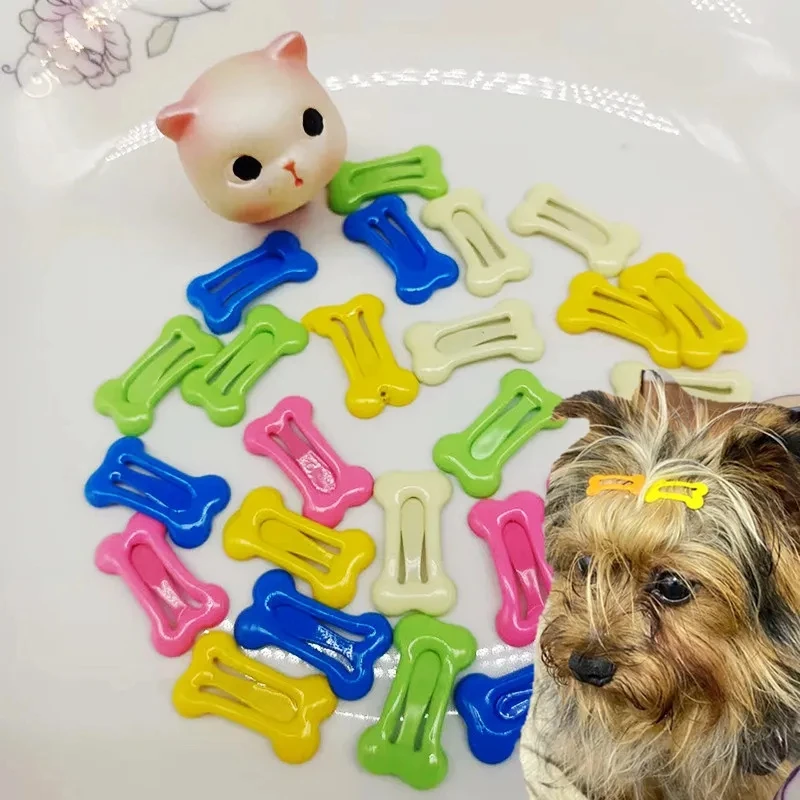 Pcs/set Bone Shape Pet Dog BB Clips Cute Dog Hair Clips Hairpin Puppy Cat Dog Grooming Accessories