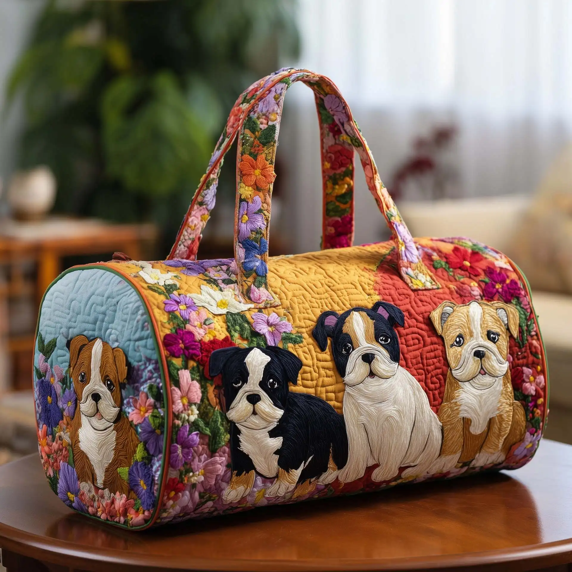 

3D Printed Quilted Bags cute dog Personalized Gifts Bags Handbag Tote Bag Custom Training Travel Bag Beach Hiking Camping