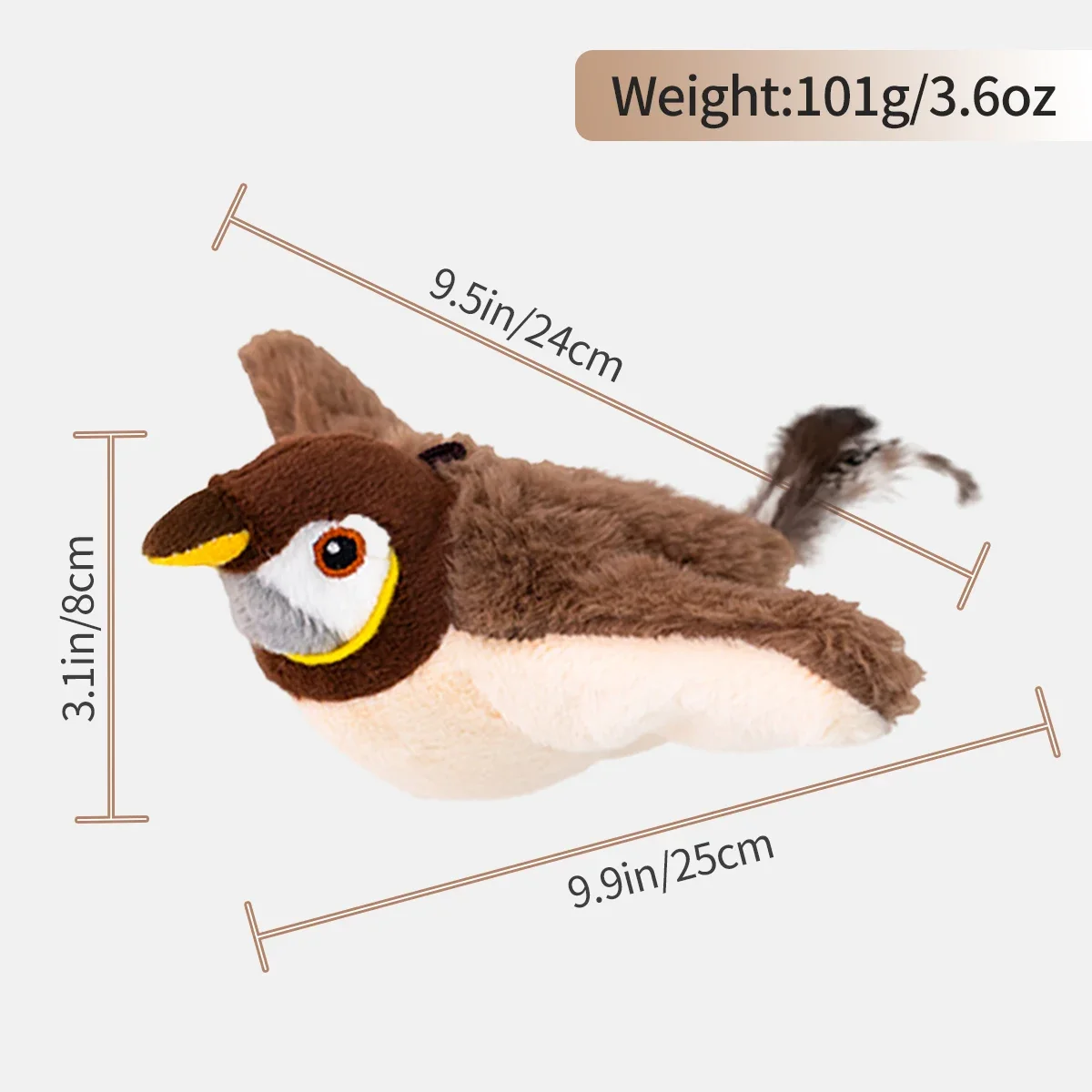 Flapping Bird Cat Toy Interactive Cat Toy Realistic Bird Sound Cat Toy Plush Cat Toy Catnip Cat Toy for Cats Kitten Toy Fun Pet