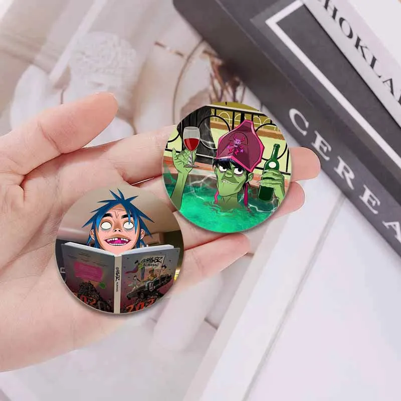 58mm Gorillaz Boat Music Icons Badge Tinplate Round Brooch on Backpack Hat Handmade Round Lapel Pins Jewelry Accessories Gifts
