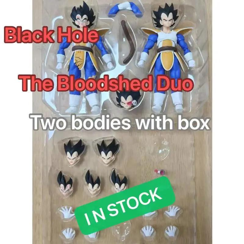 

Dragon Ball Black Hole SHF SSJ Vegeta Anime Action Figure Bloodshed Duo Battle Suit Battle Damage Collectible Two Bodied Figure