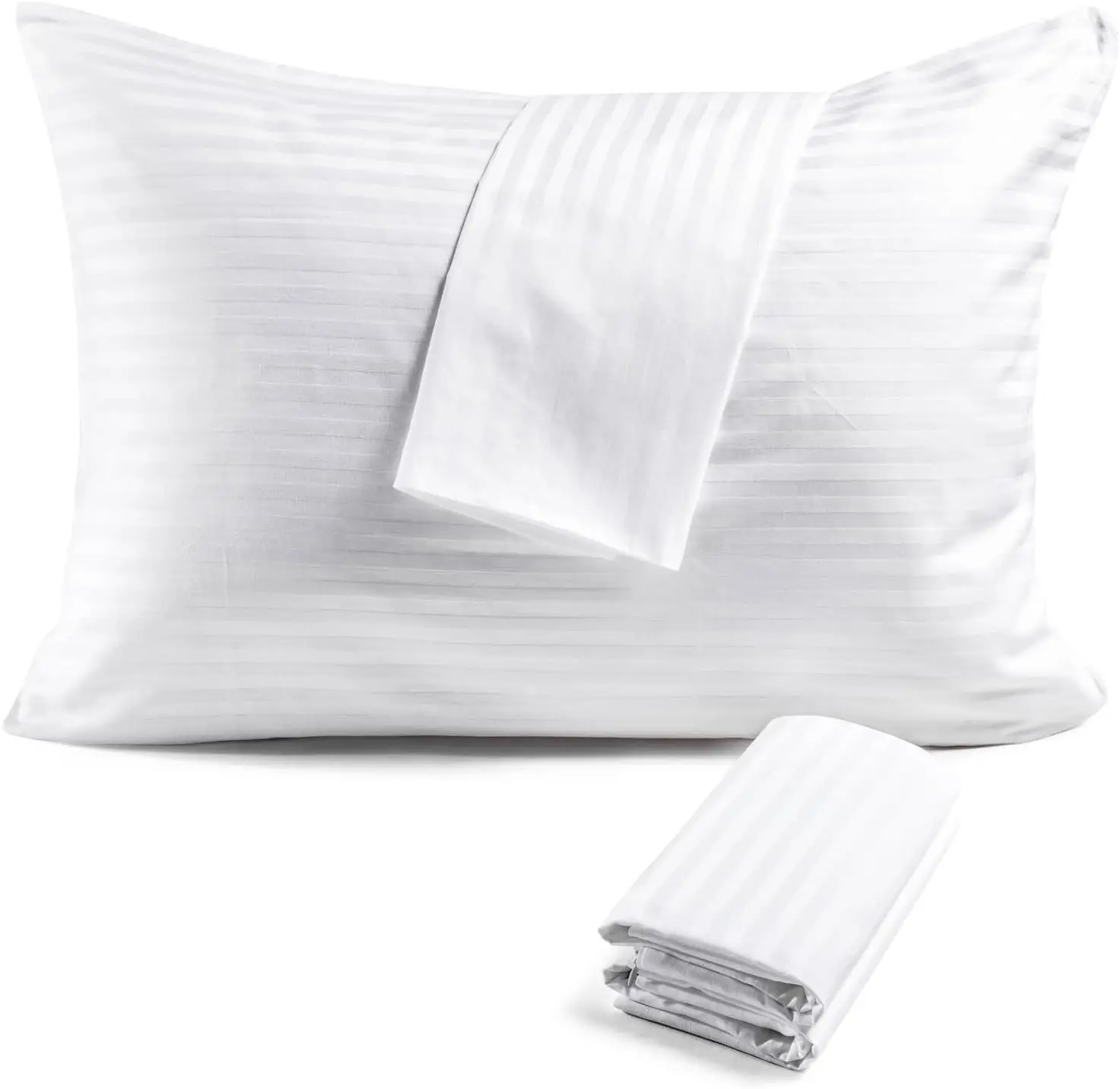 

600TC 100% Cotton Pillow Protectors, Standard Size (20x26), 4 Pack, Oeko-TEX Certified, Hotel Grade Pillow Cover with Silent Zip