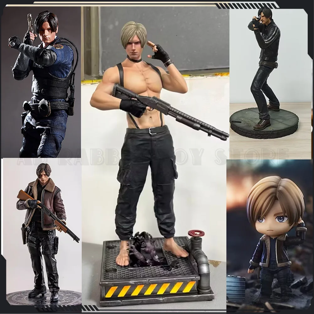 

In Stock 32cm Leon Zombie Hunter Leather Leon Anime Figure Boys Collection Action Model Doll Desk Decoration Gk Large Statue