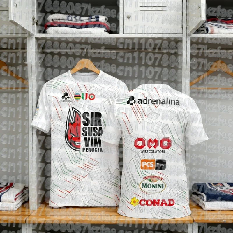 2026 Sommer Herren Neu Eingetroffenes Perugia Volleyball Trikot Herren Damen Sport T-Shirt Komfortables Atmungsaktives 3D-Shirt Familien-Partnerlook