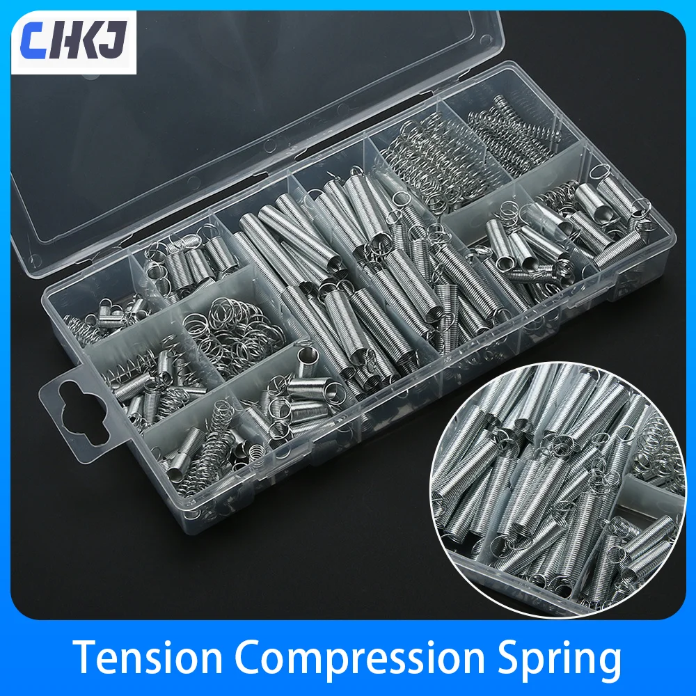 

CHKJ 200pcs/Lot Stainless Steel Compression Tension Spring Extension And Compressed Coil Portable Hardware Tool Spring Set