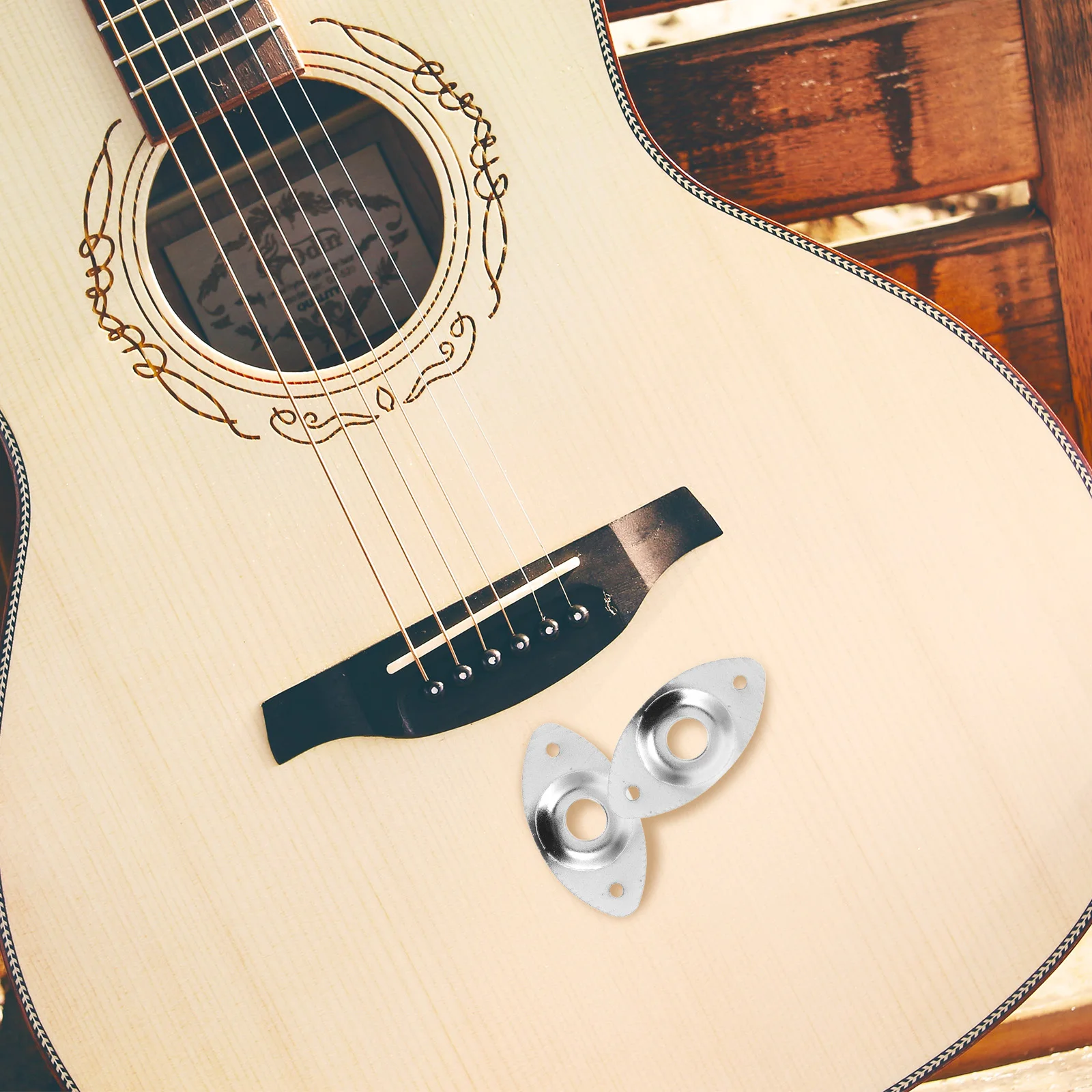 

4Pcs Metal Jack Plate Input Output Cover for Electric Guitar Input Jack Tool Guitars Parts Hardware Replacement Accessories