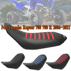 For Yamaha Raptor 700 700 R 2006-2021 Ribbed Rubber Seat Cover Motorcycle Waterproof Soft Seat Cover Anti-slip Grain Pattern