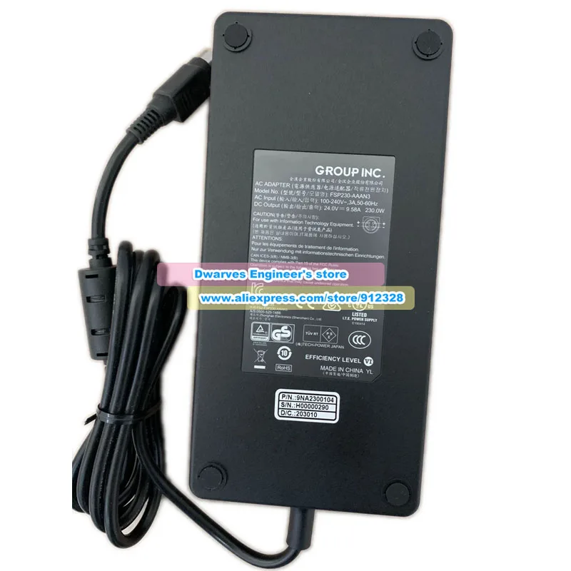 

Genuine 24V 9.58A 230W AC Adapter FSP FSP230-AAAN3 Gaming Laptop Charger 4-Hole Power Supply