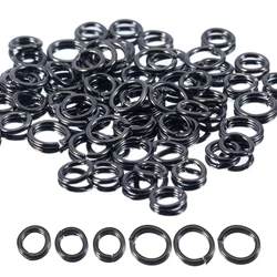 100-200pcs Black Stainless Steel Split Rings Open Jump Rings Connector DIY Necklace Bracelet Making Jewelry Findings Wholesale