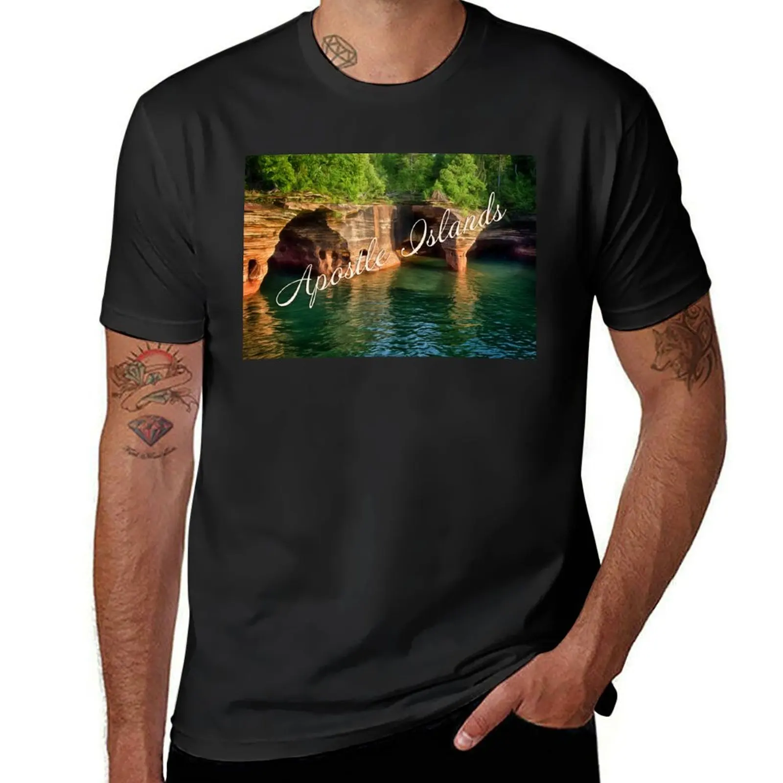 Sea Caves - Apostle Islands National Lakeshore T-Shirt anime oversized customs design your own quick drying tshirts for men