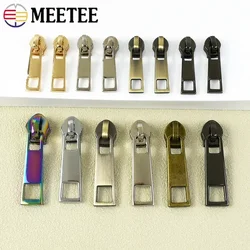 10/30/50Pcs Meetee 3# 5# Nylon Zipper Slider for Sewing Plastic Zippers Head Purse Garment Zip Pulls Repair Kits DIY Accessories
