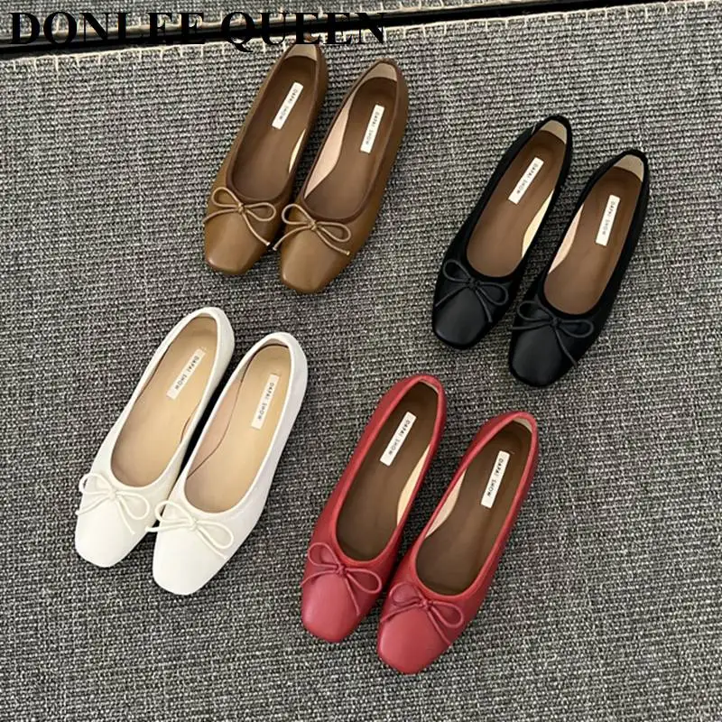 2024 New Spring Flats Ballerina Shoes Women Fashion Brand Round Toe Flat Ballet Shoes Female Casual Slip On Loafer Zapatos Mujer