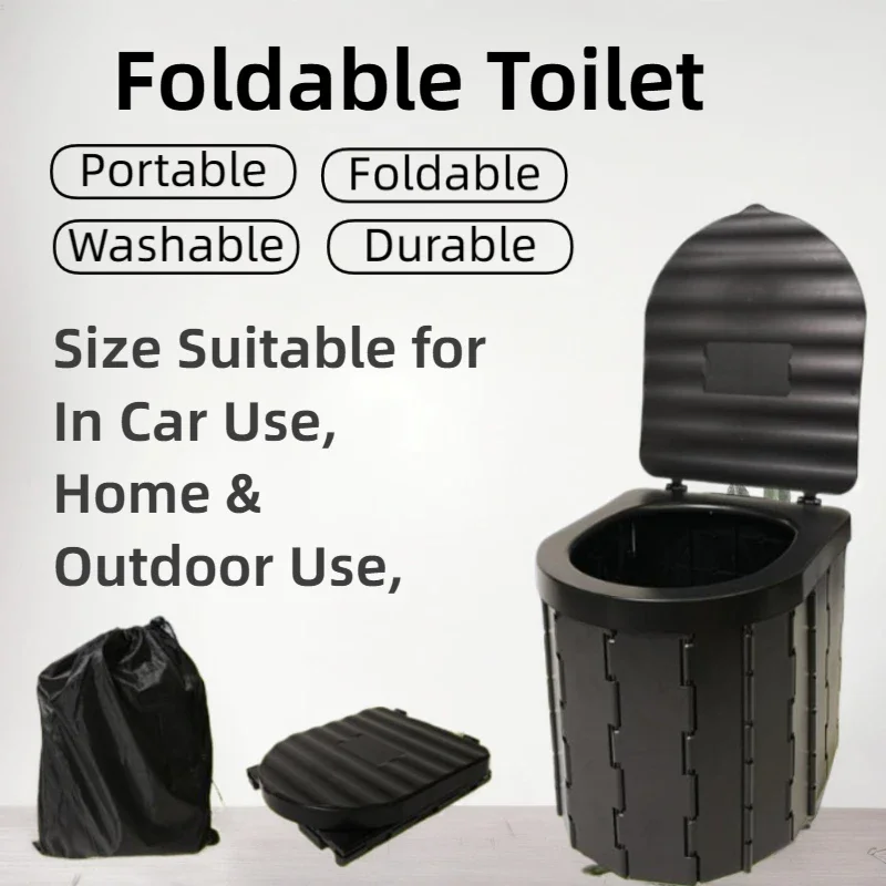 Trendy Sand Yellow Color Garden Buildings Outdoor Camp Foldable Box Bags Portable Poteble Toalets Camping Toilet