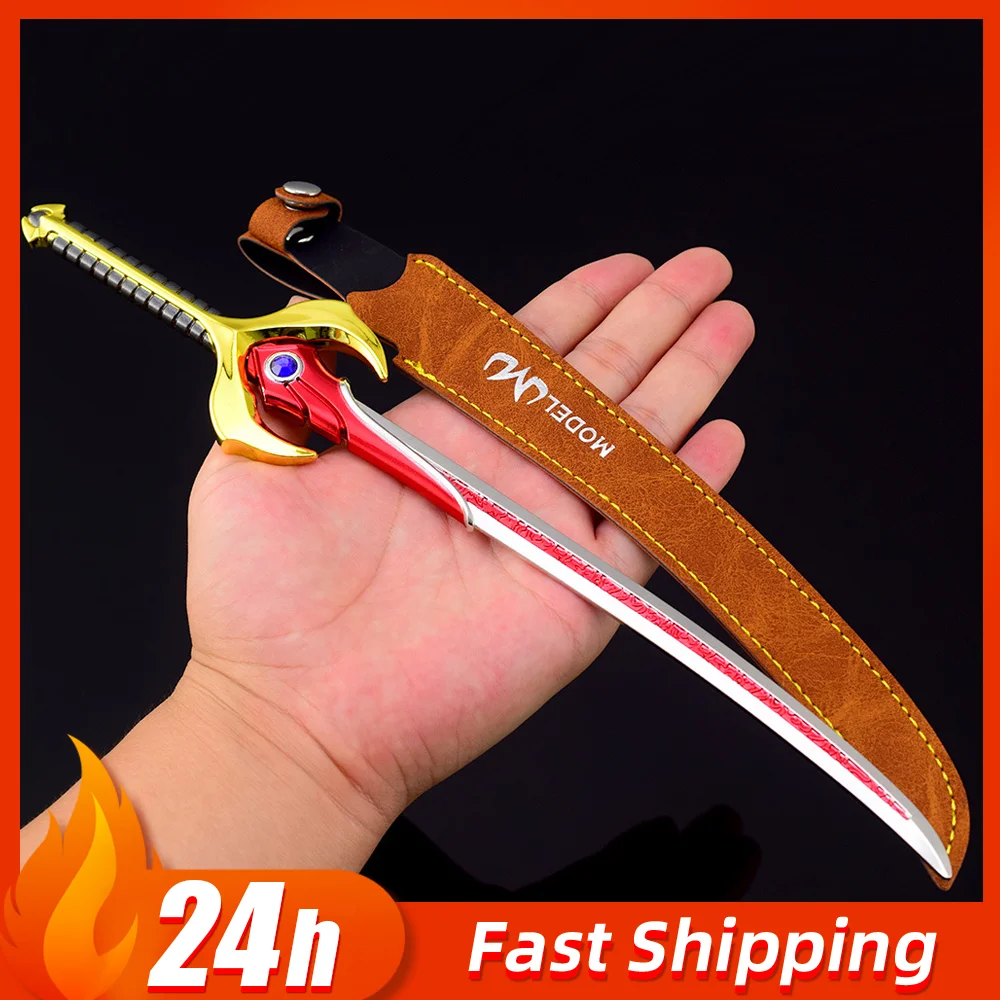 30cm/11,81 pulgadas Kamen Riders Anime periférico llama ejército cuchillo cubierta de cuero versión arma de Metal modelo escritorio samurái espadas juguete