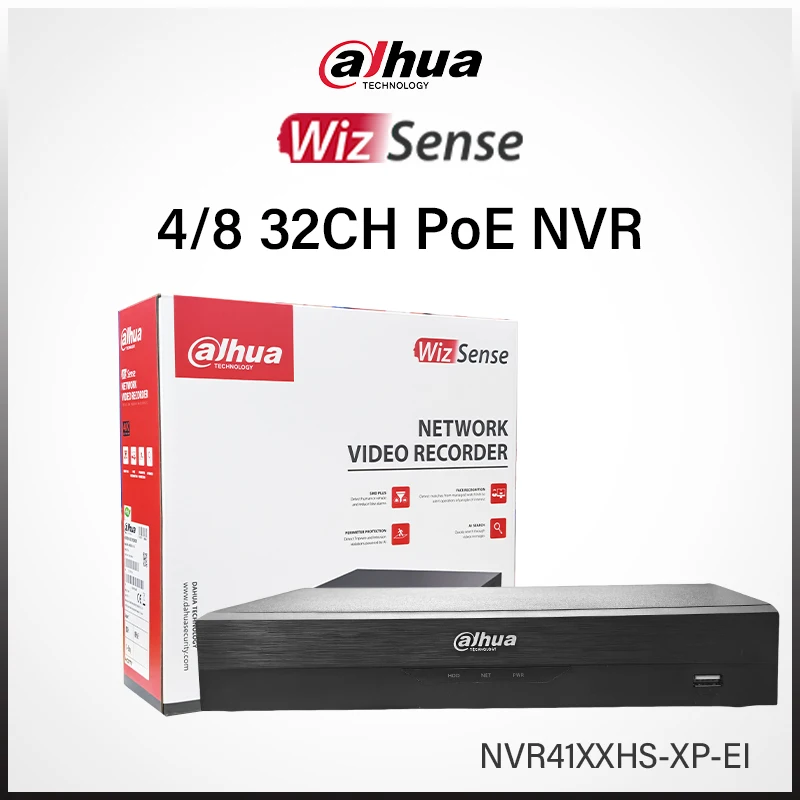 Dahua International Version WizSense 4POE 8POE 4K NVR Supports EPTZ SMD Face Recognition AI Search NVR4104HS-P NVR4108HS-8P-EI