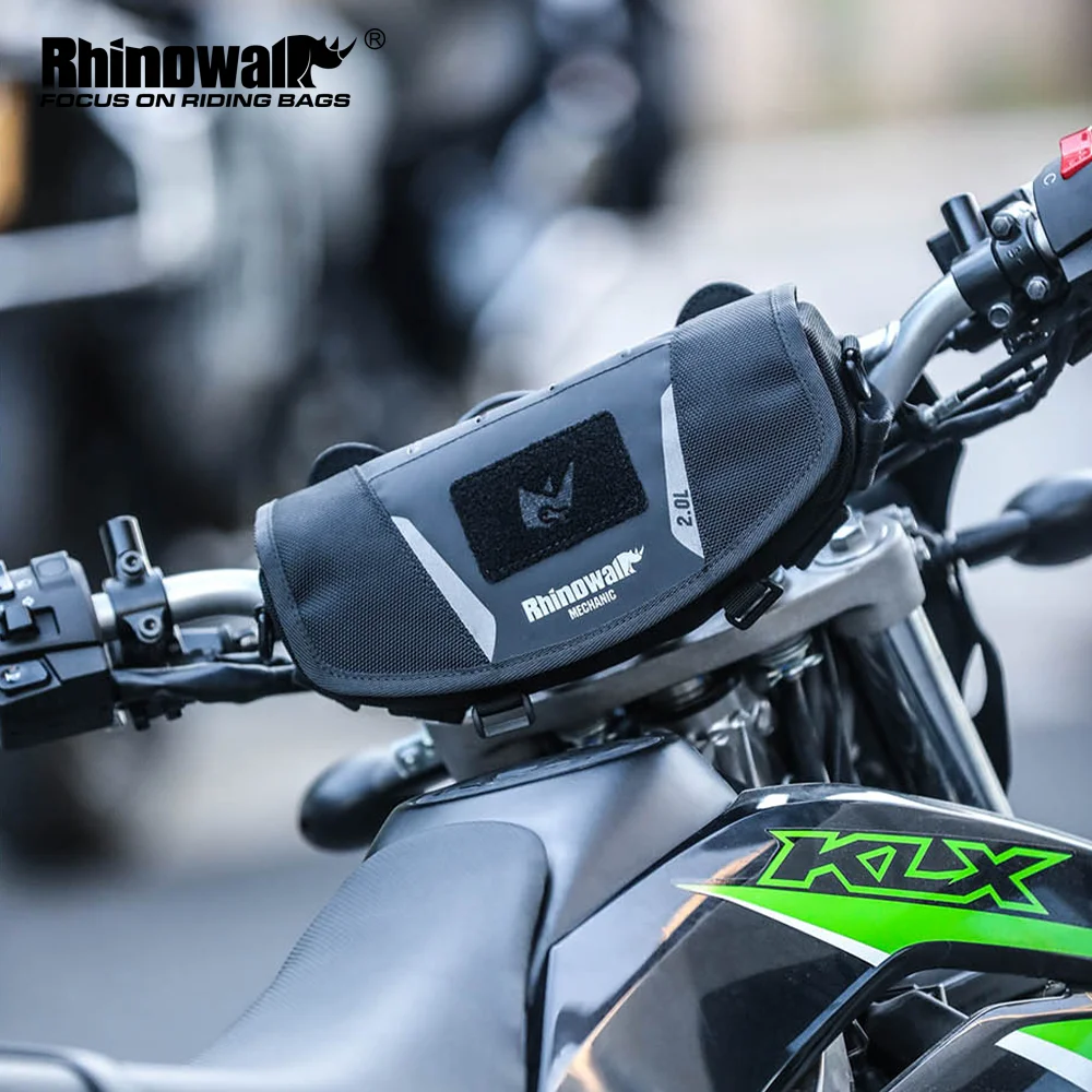 

Rhinowalk мотоциклетная сумка на руль, водонепроницаемая универсальная сумка для хранения, дорожный аксессуар для двигателя для BMW1250ADV KTM890 CF450 Kawasaki