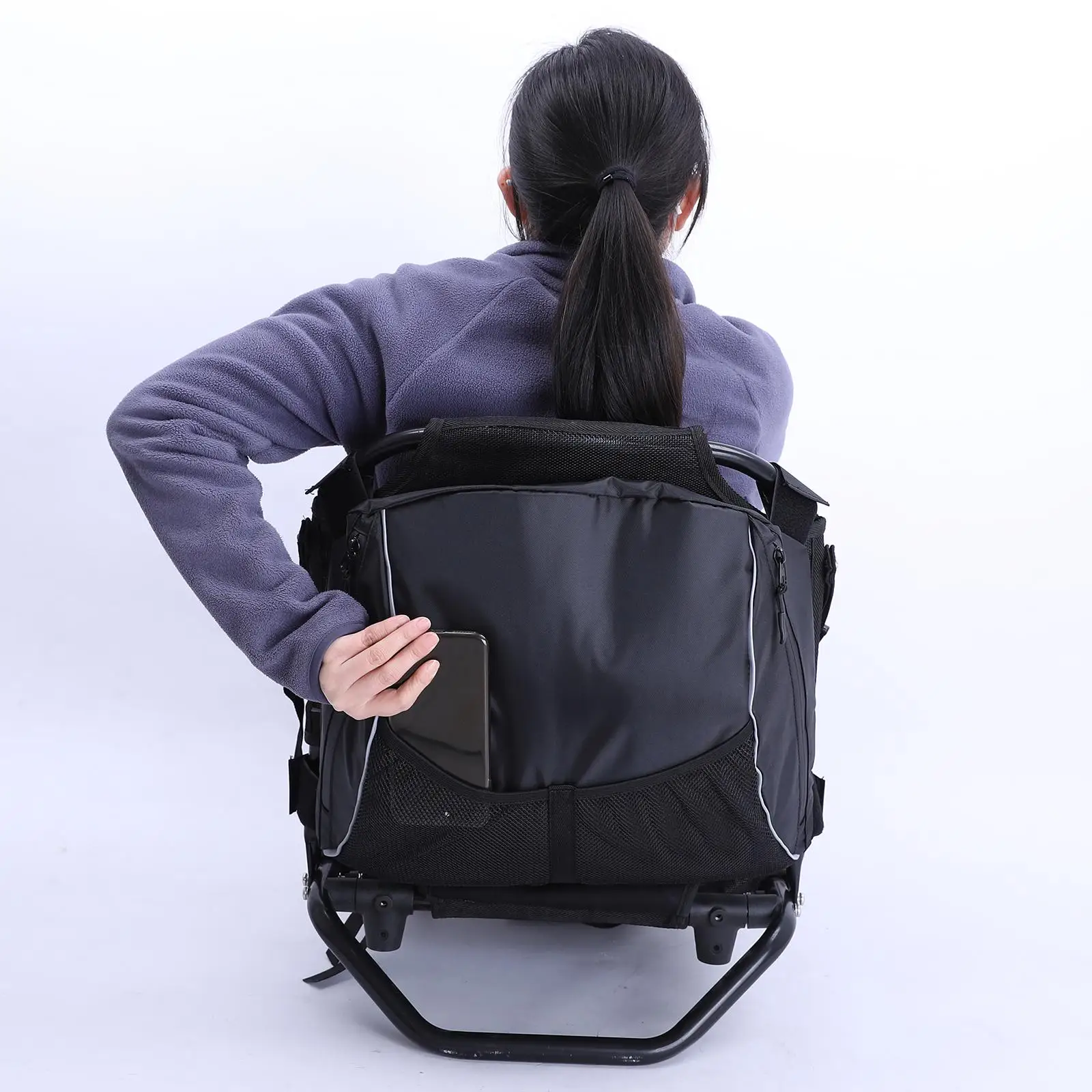 オックスフォードカヤックメッシュバッグ-収納ポーチ-シートバックポケット-反射ストライプ付き