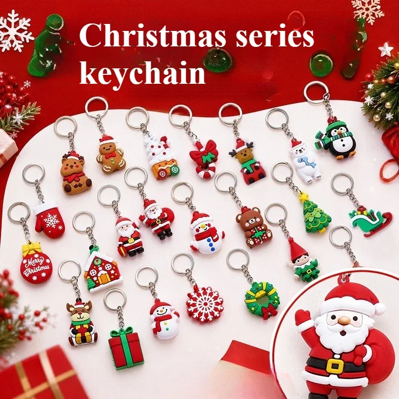 10-100pcs Christmas Elements DIY Keychain, Christmas Elements Pattern Design DIY Key Pendant, Accessory Ornament Backpack Charm