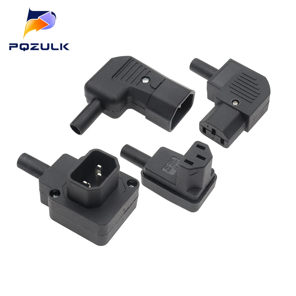 Iec320 10a 250v preto macho fêmea encaixe plug conector rewireable c13 c14 plug rewirable power konektor 2/3/4/5/6pin ac soquete