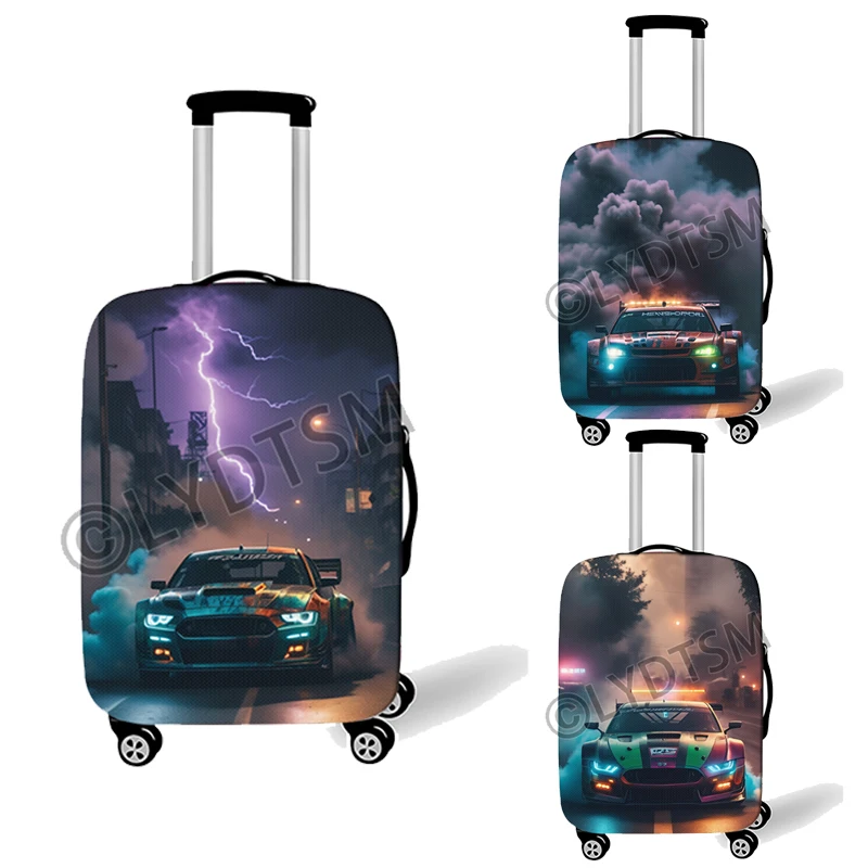 

18-30 Inches Cool Sport Car Pattern Luggage Cover Women Men Trolley Case Protective Suitcase Cover for Travel Anti-dust Covers
