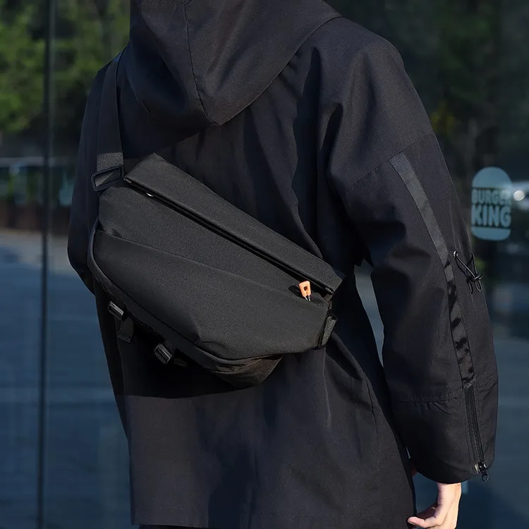 Men's Water-Resistant Multi-Functional Tactical Bag, Outdoor Durable Crossbody Chest Pack, Lightweight Motorcycle Shoulder Bag