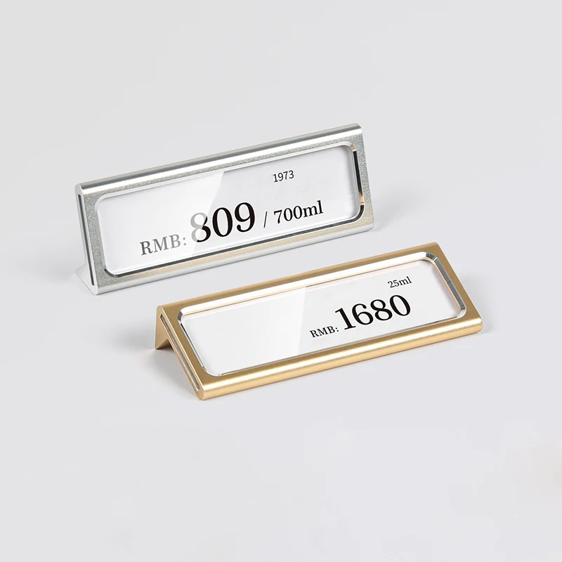 10pcs Metal Price Tag Mall Jewelry Sale Pricing Counter Display Frame Product Numeric Price Label Signs Holder Stand Custom Logo