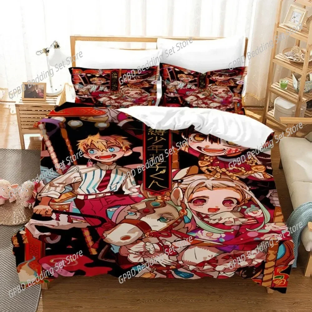 Fashion 3D Anime Toilet-bound Hanako-kun Comfortable Duvet Cover Pillowcase Bedding Set Children Bedroom Decoration Home Textile
