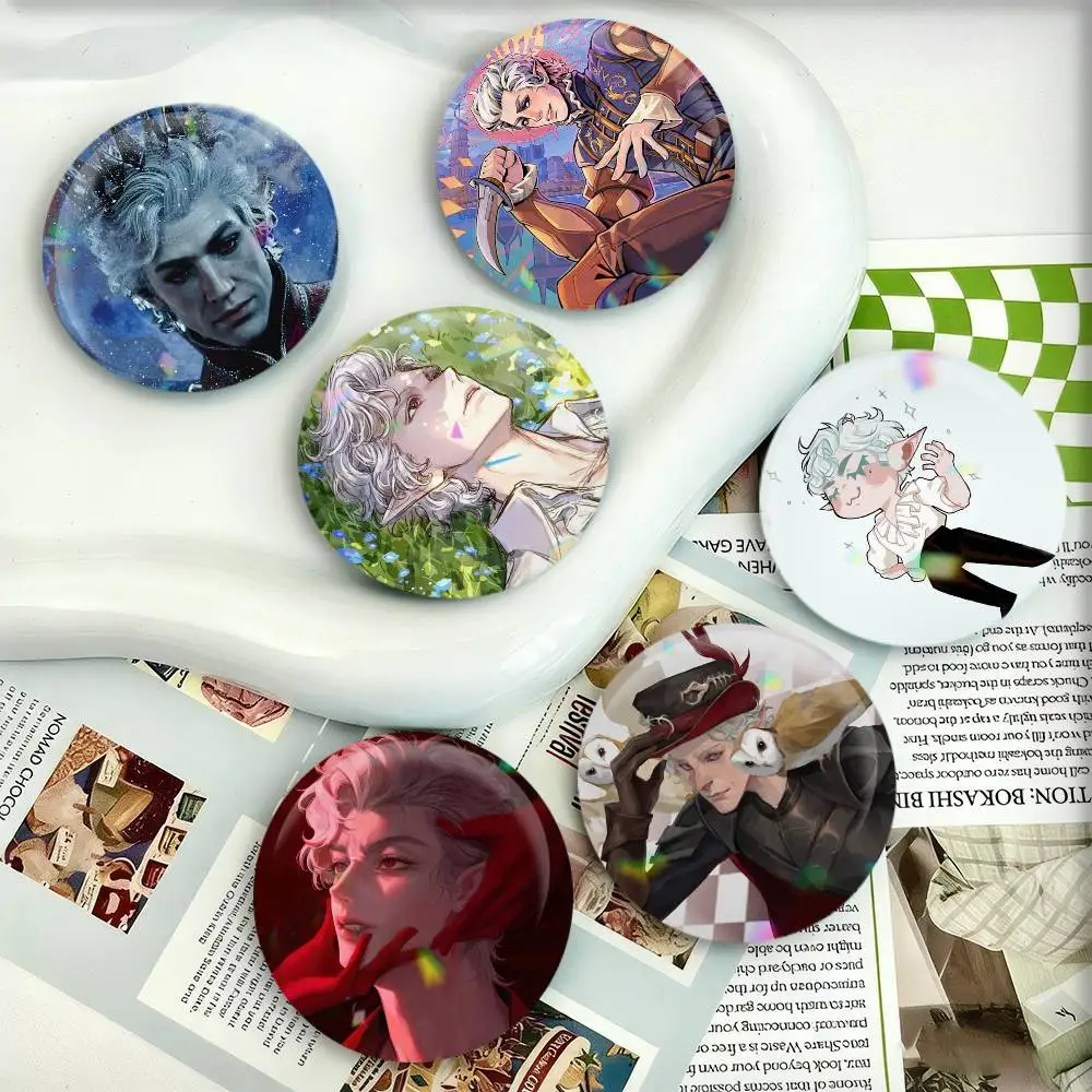 B-Baldurs A-Astarion Badges 25 32 44 58 75 mm Round Fans Collect Friends Gifts Brooch Souvenir