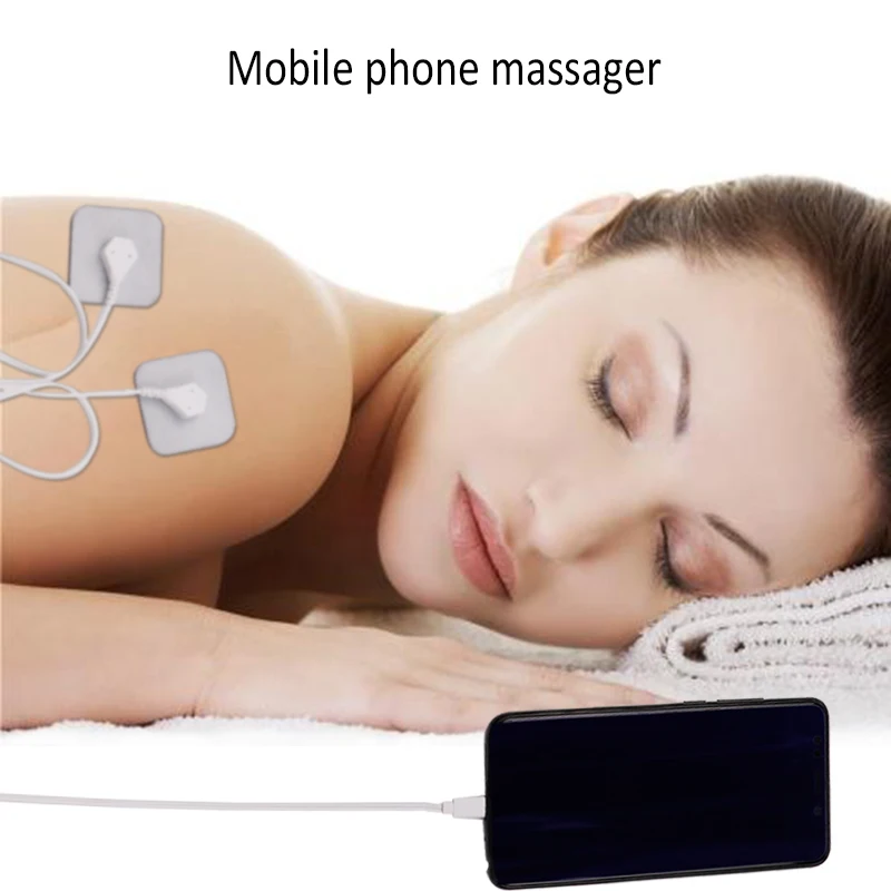 Portable Mobile Phone Connected Massage Device EMS Neuromuscular Stimulator TENS Relaxation Neck and Back Body Massage Device