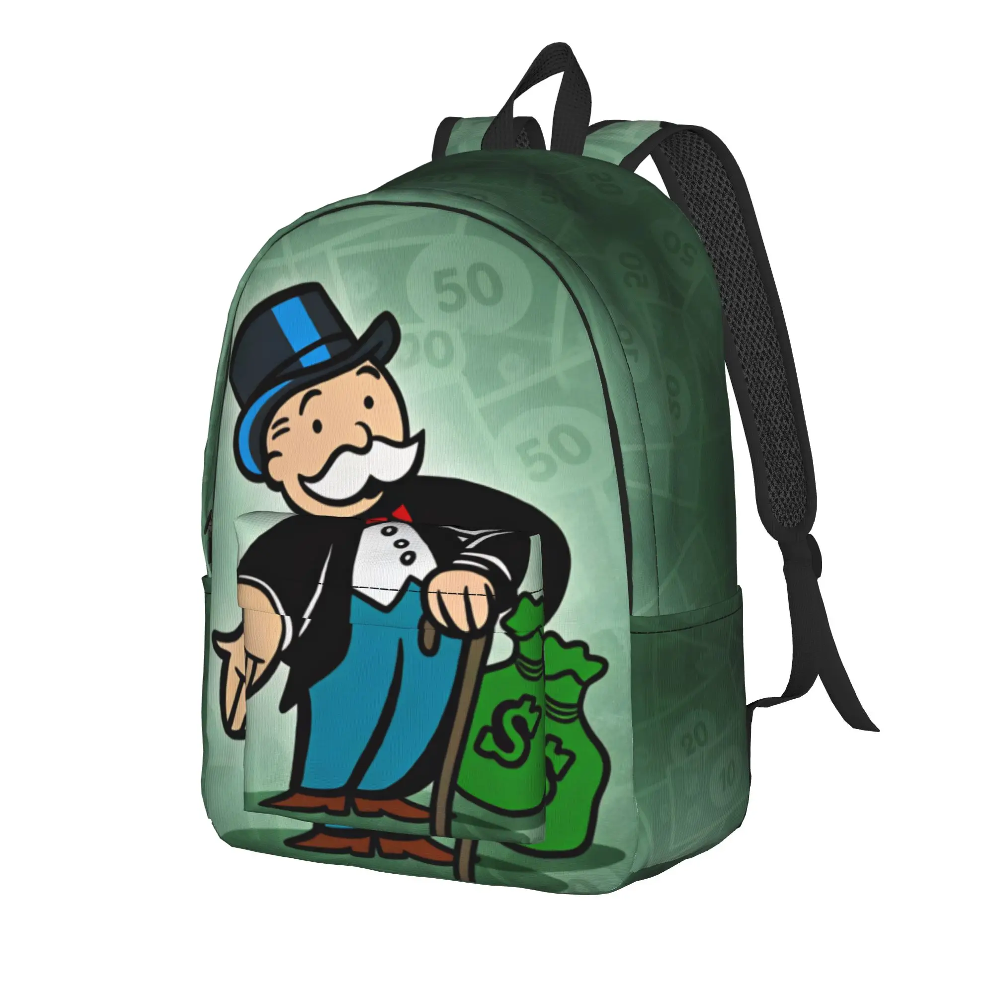 Monopolys Richie Rich Backpack  University Backpacks Youth Kawaii High School Bags High Quality Breathable Rucksack