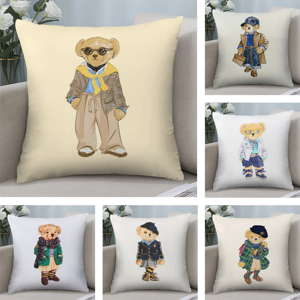 R-Ralph L-Lauren-Polo Pillow Case Short Plush Pillow Covers Sofa Decorative Gift Home Double-sided Printing Cushion Cover